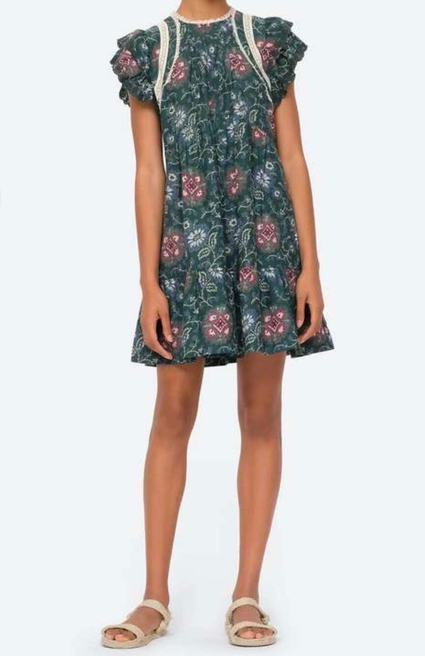 Sea New York Robina Floral Flutter Sleeve Tunic Dress